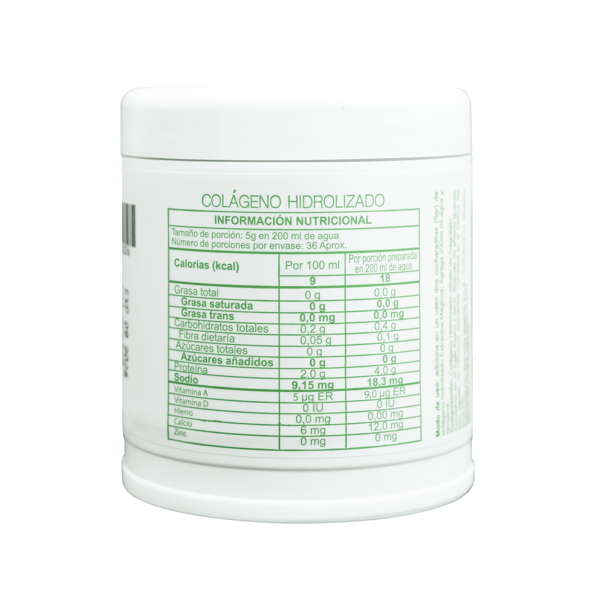Etiqueta de Colágeno Hidrolizado con Citrato de Magnesio