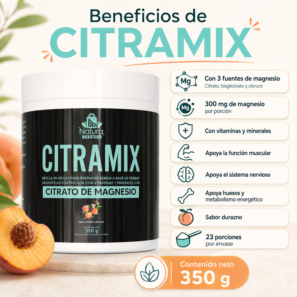 Beneficios Citramix Citrato de Magnesio 350 g