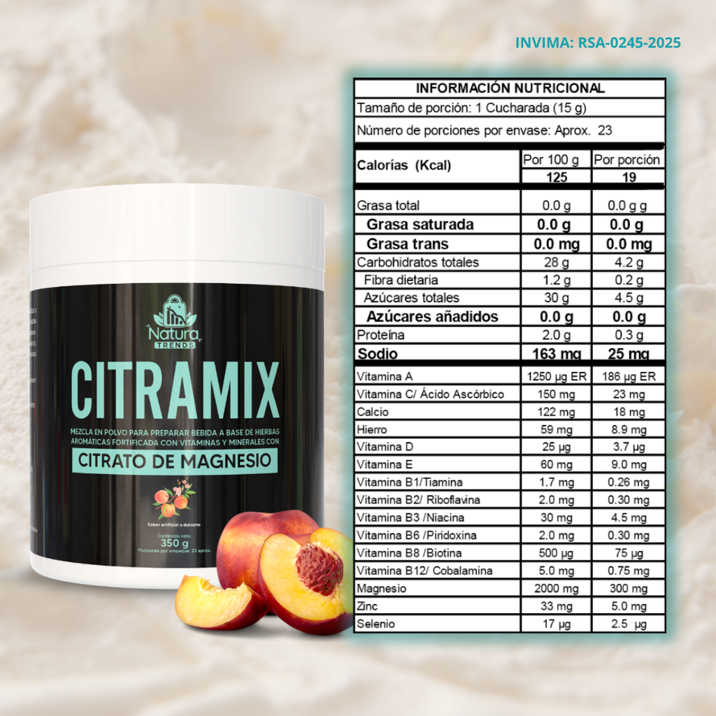 Ingredientes Citramix con citrato bisglicinato y cloruro de magnesio