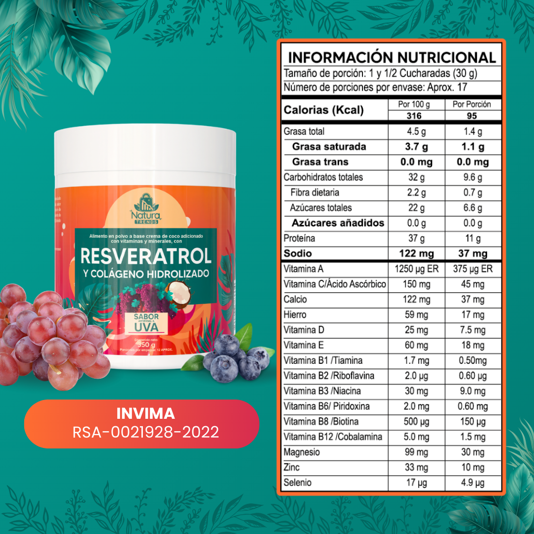 Resveratrol en polvo sabor uva